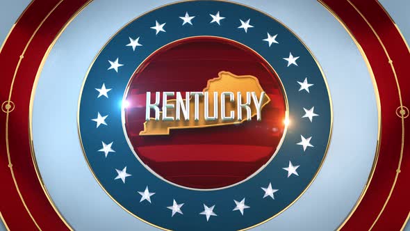 Kentucky United States of America State Map with Flag 4K