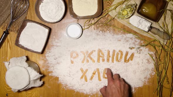 Homebaked Bread. Flat Lay. alt