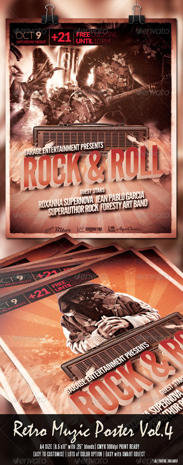 Retro Muzic Flyer/Poster Vol.4 - Clubs & Parties Events