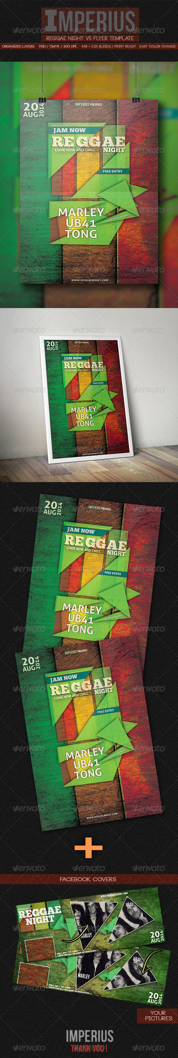 Reggae Night V5 - Flyers Print Templates