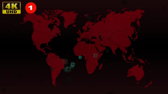 COVID-19 map, template, 4K (3in1) alt