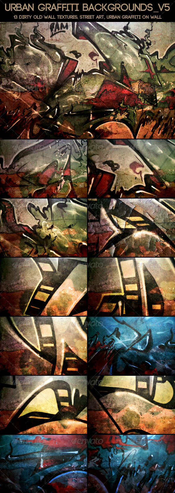 Urban Graffiti Backgrounds v5 - Urban Backgrounds