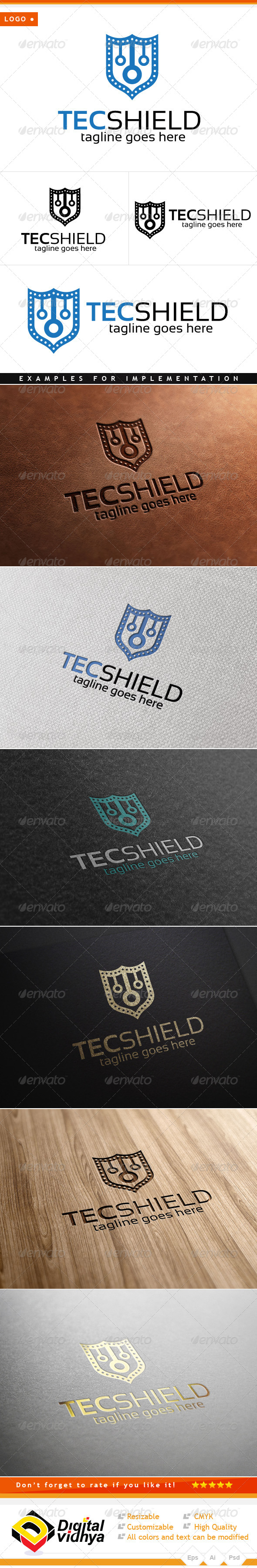Technology & Shield Logo - Symbols Logo Templates