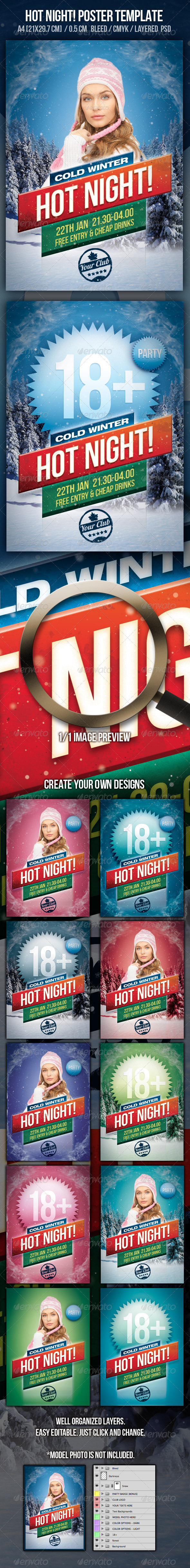 Hot Night Party Design Template - Clubs & Parties Events