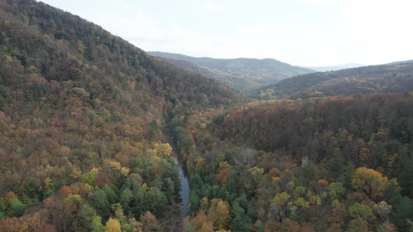 Colorful Autumn View of the Caucasus Mountains alt