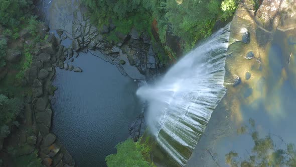 Belmore Falls Top Down View Of Water Cascading Off The Edge
