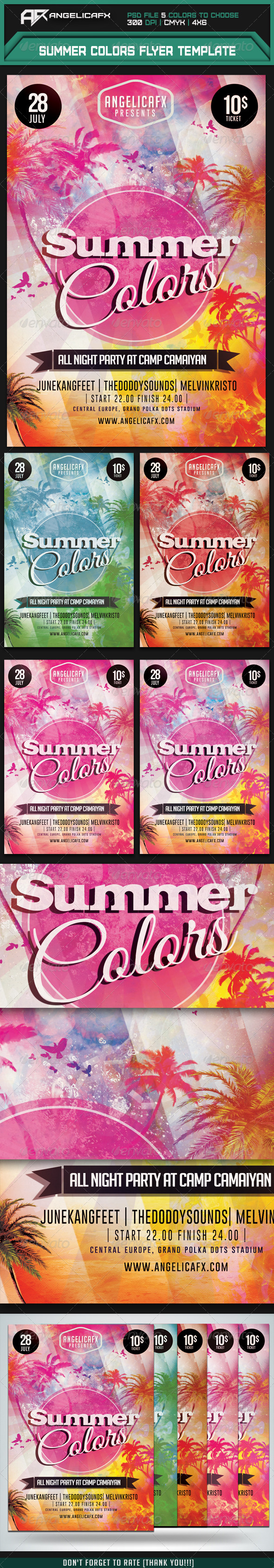 Summer Colors Flyer Template