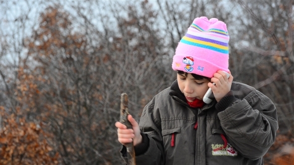 Little Girl Talking on the Phone 01