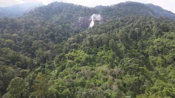 Cinematic View of the Highest Waterfall in South East Asia