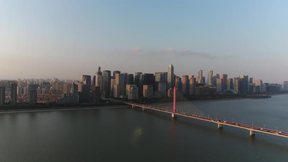 Panoramic  city skyline in hangzhou china alt