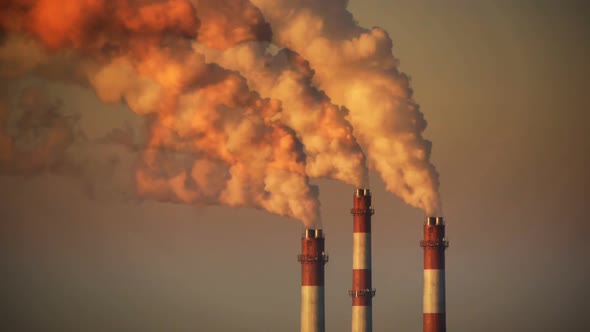 Air Pollution in Power Plant, Stock Footage | VideoHive