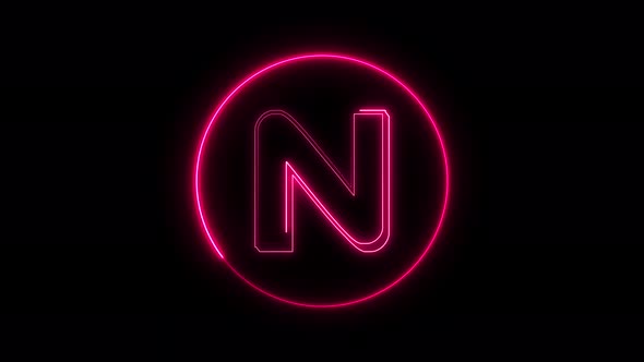 Glowing neon font. pink color glowing neon letter. Vd 485