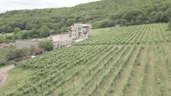 Babaneuli, Georgia - June 15 2021: Aerial view of Babaneulis Marani Hotel alt