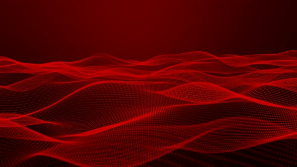 Red Digital Particle Wave Animation alt
