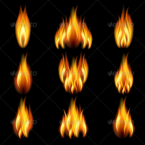 Set of flame - Backgrounds Decorative