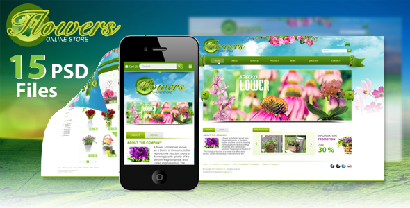 Flowers online store | PSD Template