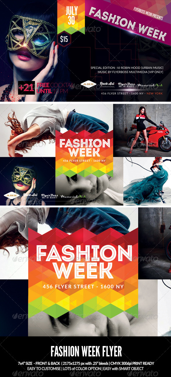 Fashion Week Flyer-Front & Back - Events Flyers