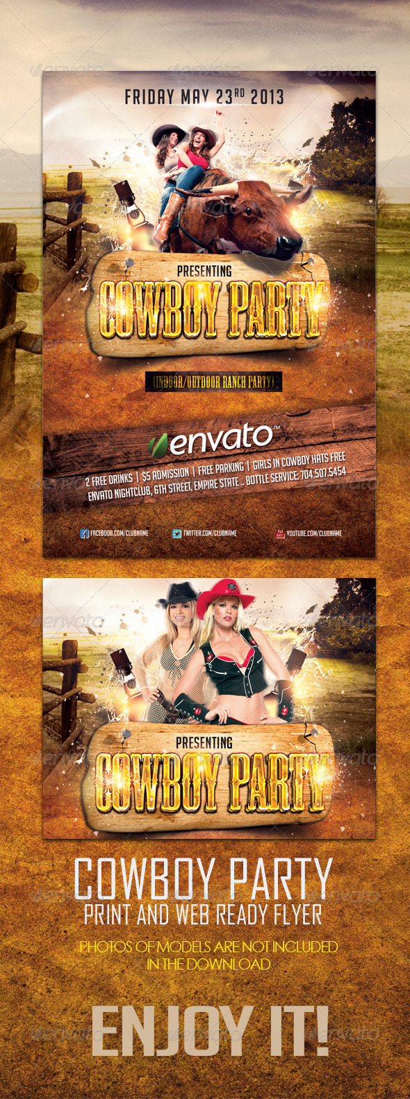 Cowboy Party Flyer - Miscellaneous Events