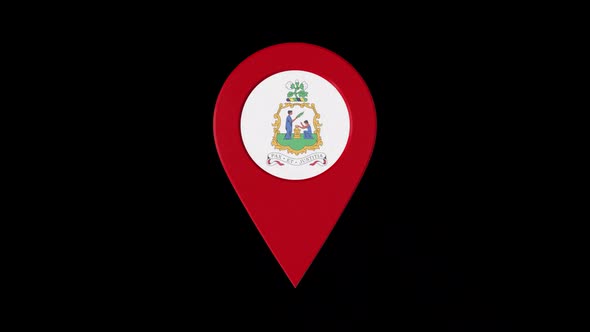 3D Rotating Pin Icon Animation With Saint Vincent And The Grenadines Coat Of Arms  Alpha Channel 2K alt