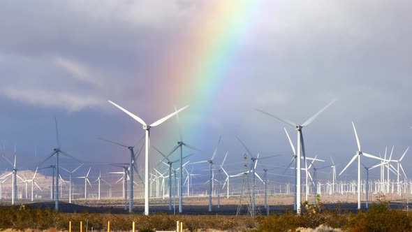 Wind turbines in Southern California north of Los Angeles alt