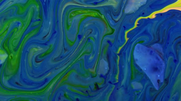 Colorful Chaos Ink Spread In Liquid Paint Turbulence Movement 43