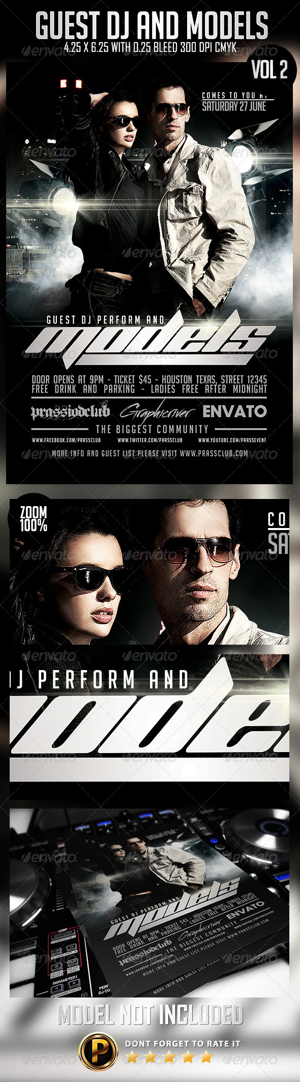 Guest DJ And Model Vol 2 Flyer Template - Clubs & Parties Events