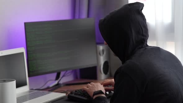 A Hacker in a Hood Types Program Code