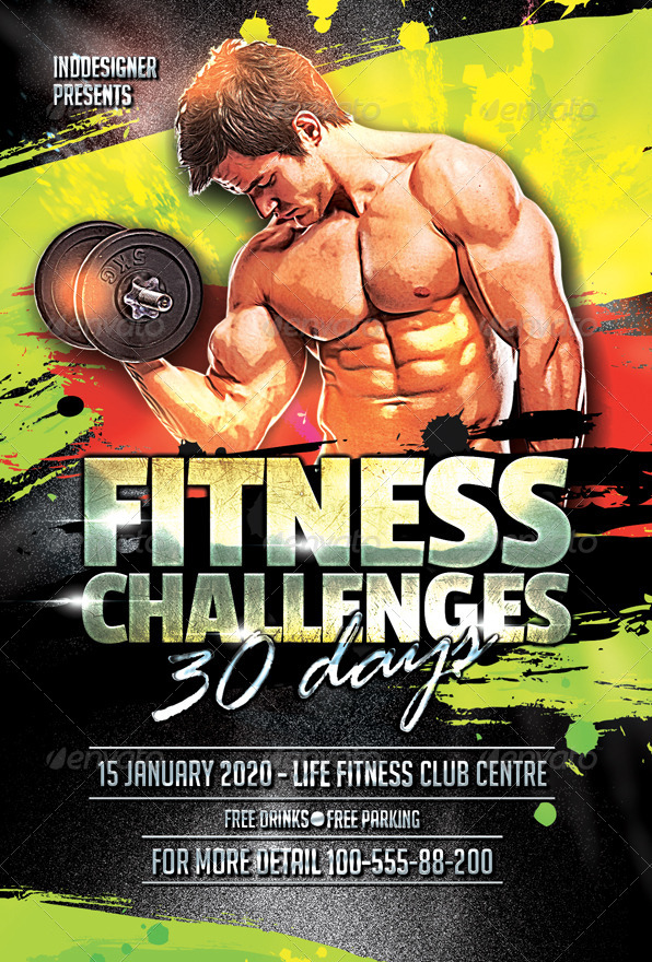 Fitness Challenge Flyer by BUMIPUTRA | GraphicRiver
