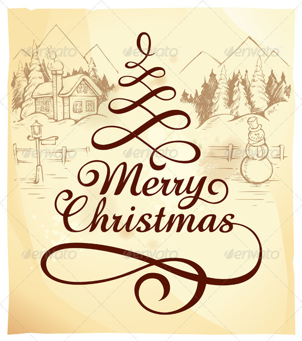 Calligraphic Christmas Lettering