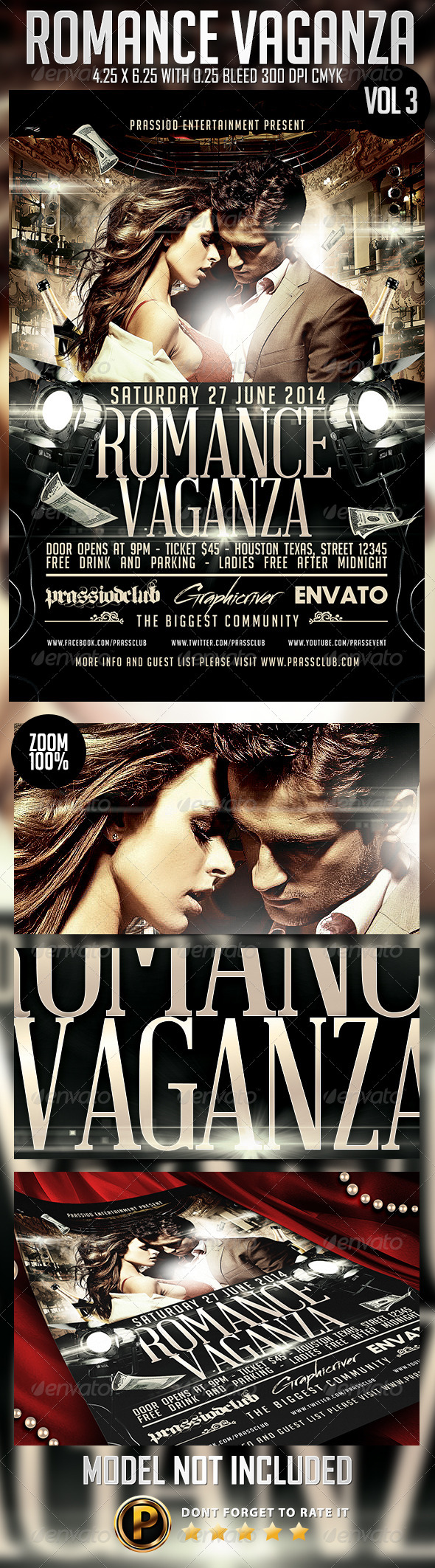 Romance Vaganza Flyer Template Vol 3 - Clubs & Parties Events