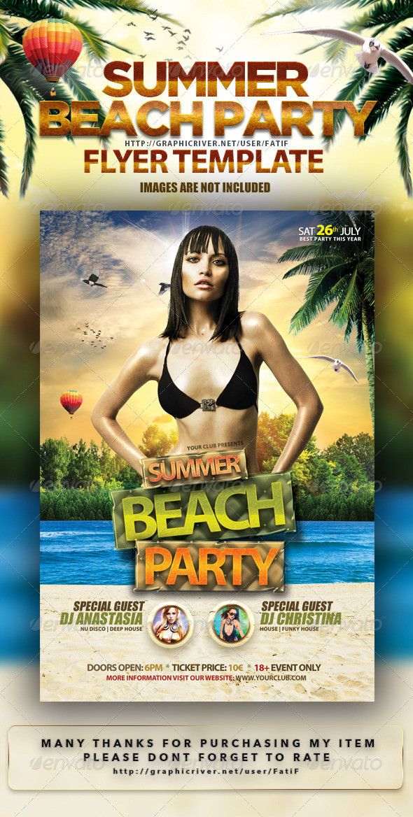 Summer Beach Party - Events Flyers