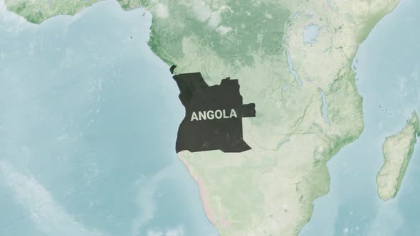 Globe Map of Angola with a label