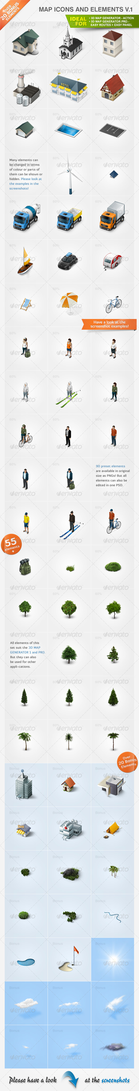 Map Icons and Elements - V.1