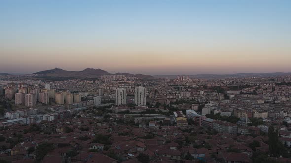Ankara sunrise from castle 