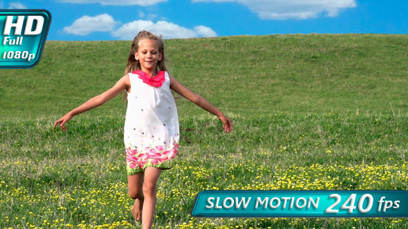 Girl Runs Across the Field alt