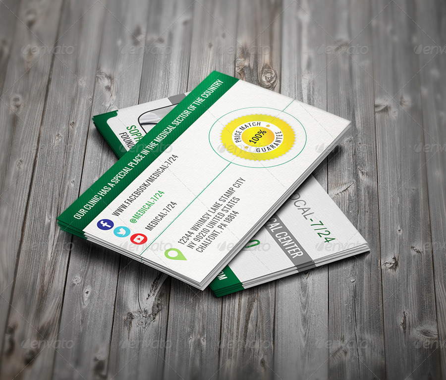 Business Card For Medical Center, Print Templates 