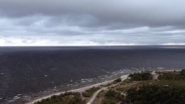 Dark And Stormy Baltic Sea Seascape
