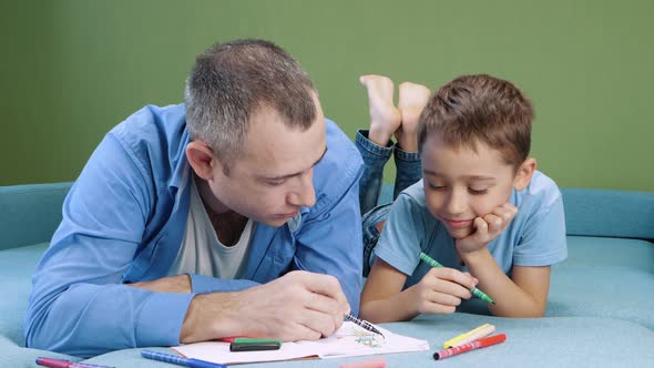 Happy Father and Son Draw alt