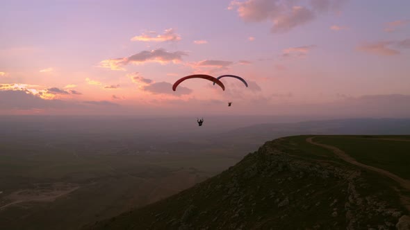Paragliding in Sunset Cinematic Epic Extreme Sport alt