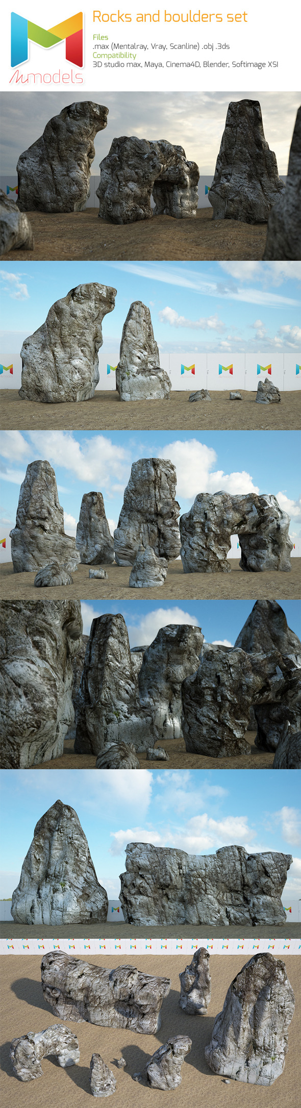 Rock and boulder - 3Docean 7939439