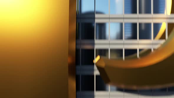 high building in the business district. the epic camera ride along the building's golden Ruble alt