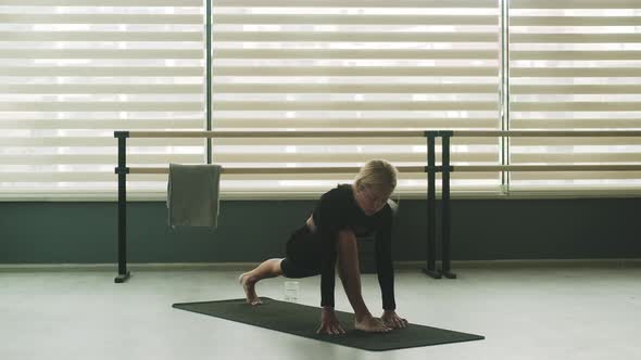 Woman Ptactice Yoga Indoors Alone