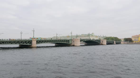 Palace Bridge Over Neva River in Saint Petersburg in Daytime
