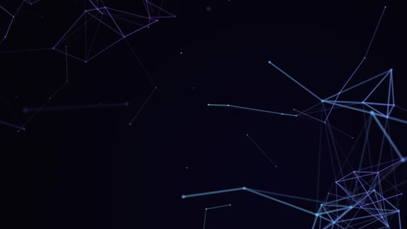 Animation of blue and purple light trails on blue background alt