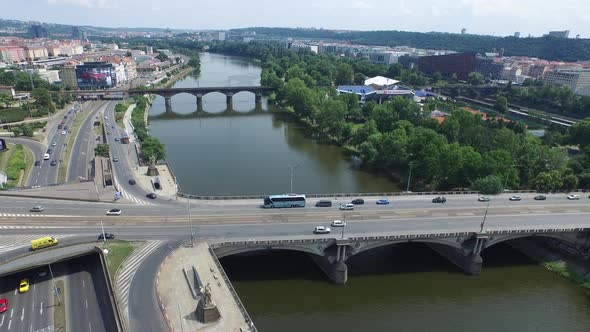 Aerial view of Hlavka Bridge 