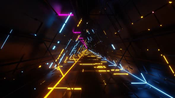 Vj Loop Animation Neon Tunnel To The Eternity Of Space 02
