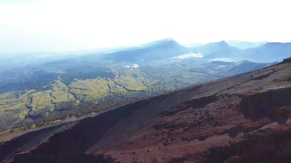 Climbers Reaching Summit of Rinjani Mountain at Sunrise in Lombok Indonesia alt