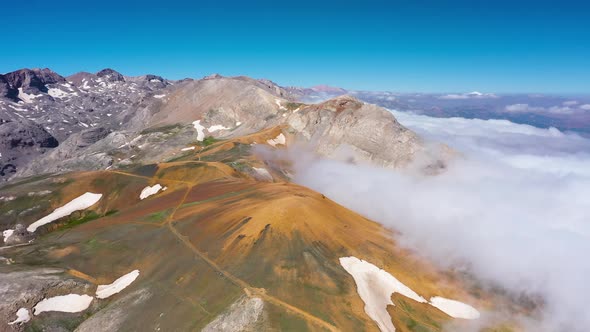 Awesome Aerial View of the Mountains in the Clouds