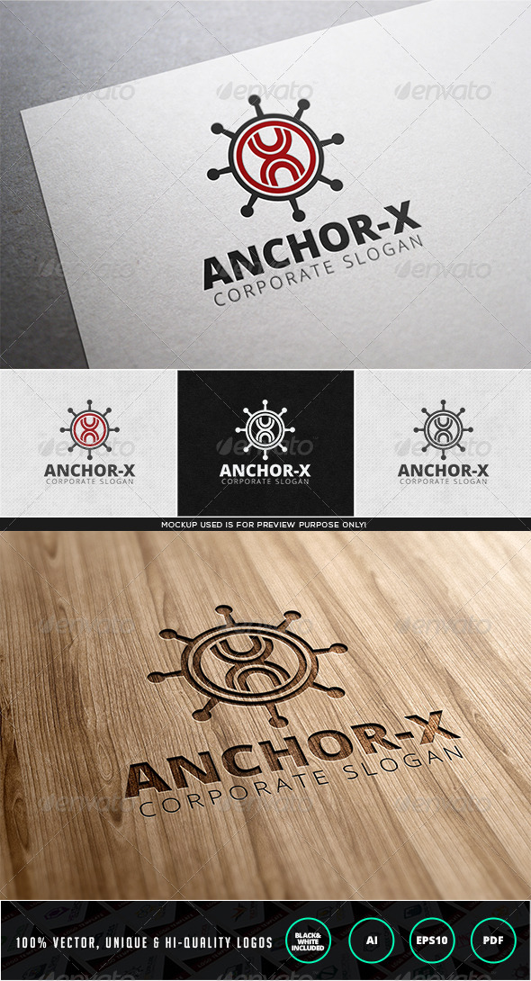 Anchor X Logo Template - Letters Logo Templates