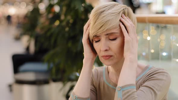 Sad Middle Aged Caucasian Woman 40s Lady Feel Depressed Problems alt